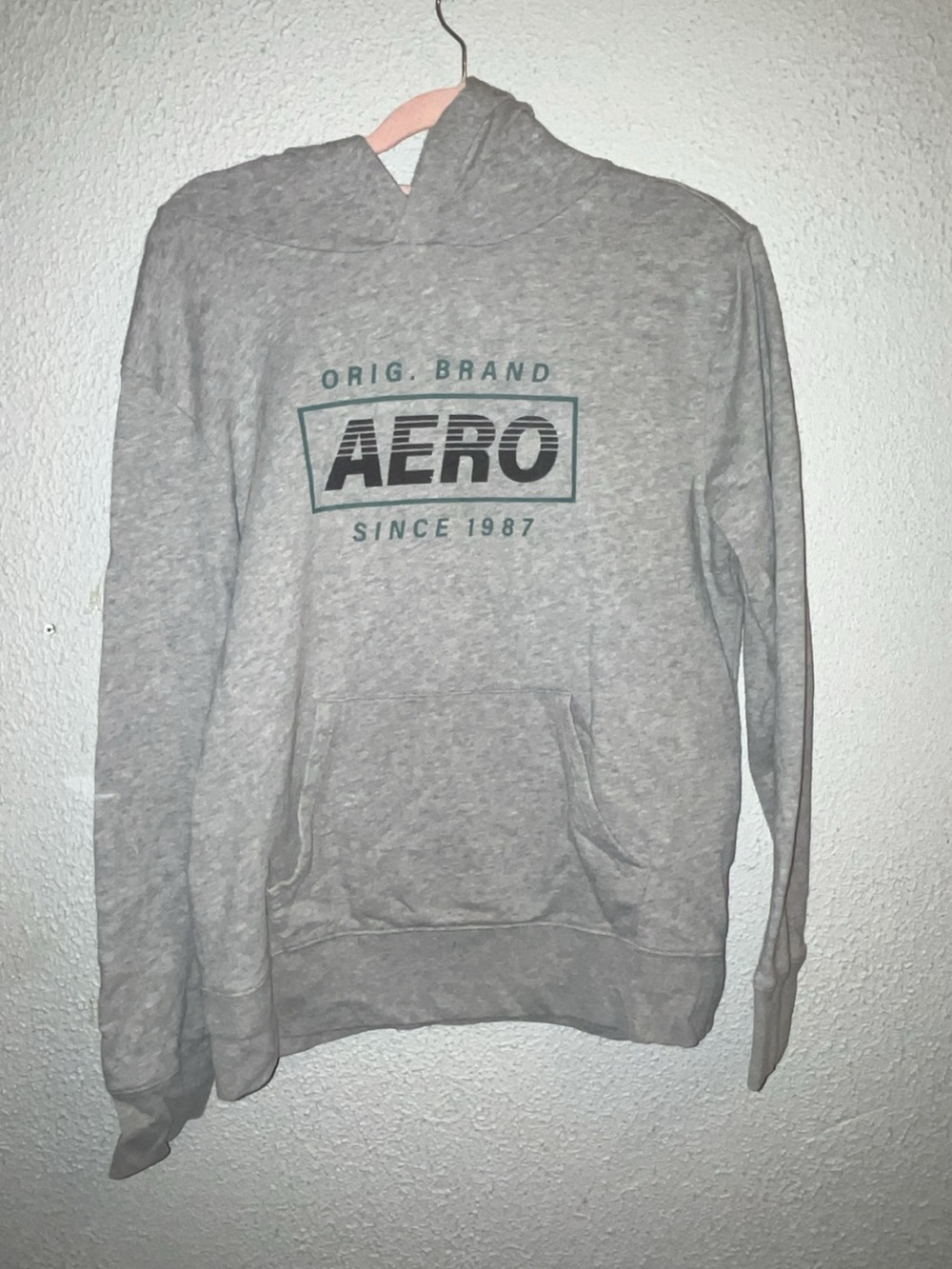 Aeropostale Light Gray Pullover Hoodie with AERO Logo